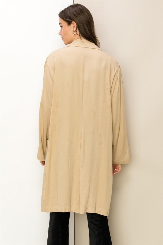 RIGHT ROUND BUTTON-FRONT OVERSIZED COAT