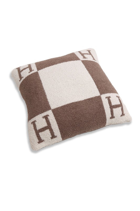 Luxury Soft H Initial Cushion Cover