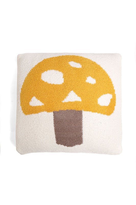 Luxury Soft Mushroom Print Cushion Cover