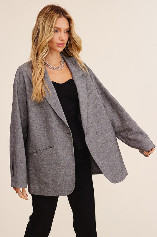 Over sized solid blazer