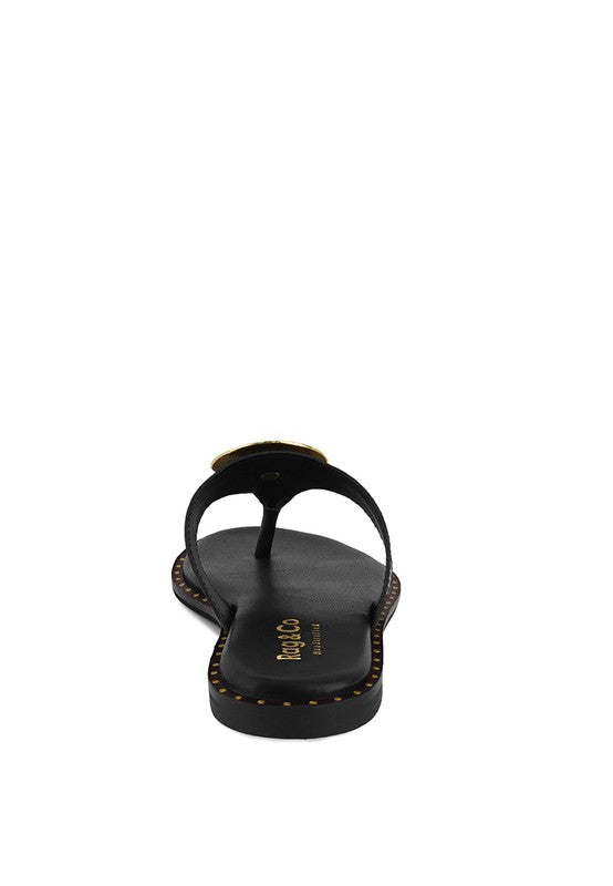 KATHLEEN Embellished Slip-On Thong Sandals