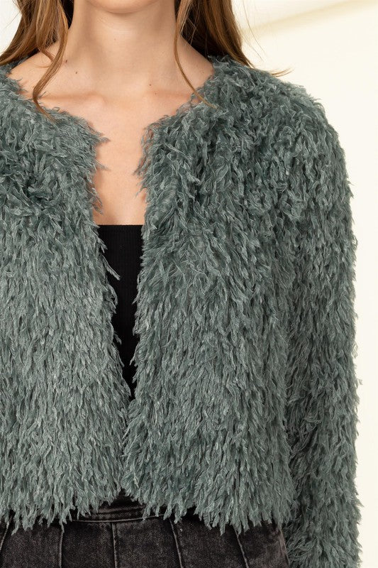 ESSENTIAL BEAUTY CROPPED FUR JACKET